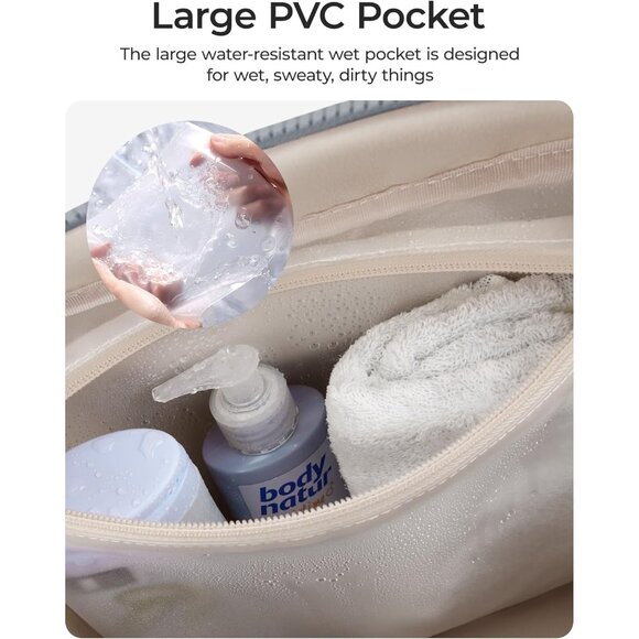 Women Gray Lilac Imported Lightweight Water Resistant Travel Gym Carry On Bag - Picture 5 of 7